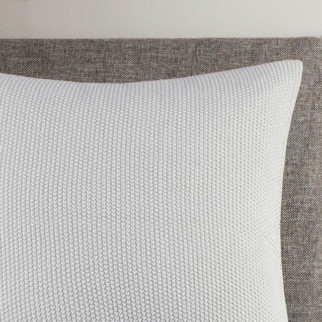 Olliix by INK+IVY Bree Knit Grey 20" x 20" Square Pillow Cover-2