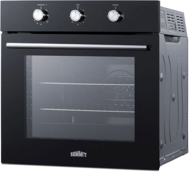 Summit® 24" Black Single Gas Wall Oven -1