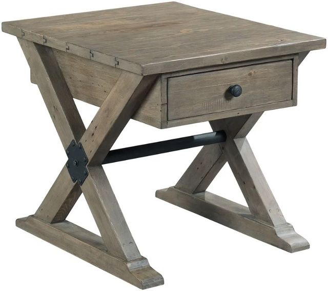Hammary® Reclamation Place Sundried Natural Trestle End Table-0