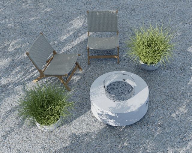 Sunset West Bazaar Gravelstone Glass Fiber Reinforced Concrete Round Outdoor Fire Table-2