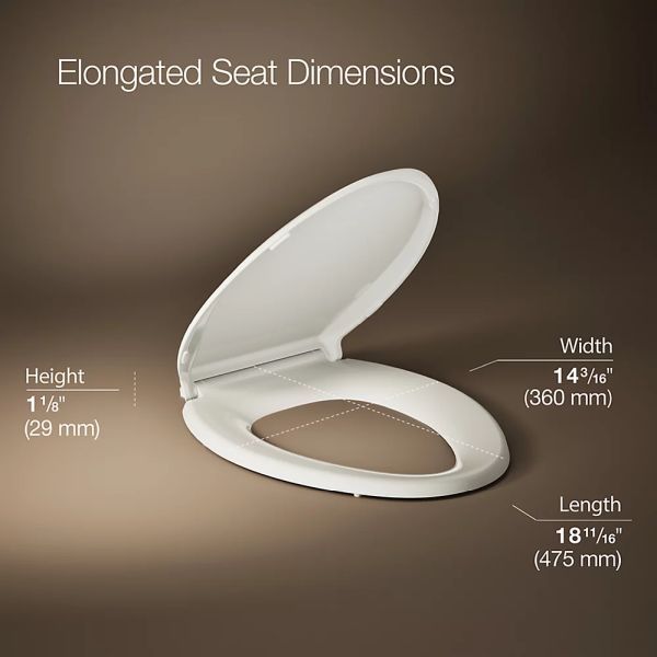 KOHLER® Cachet® Biscuit Nightlight Readylatch® Quiet-Close™ Elongated Toilet Seat-3