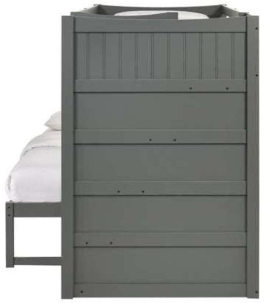 Elements International Sami Gray Twin Over Full Bunk and Loft Bed with Drawer Steps-3