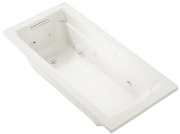 KOHLER® Archer® Biscuit 66" x 32" Drop-In Whirlpool Bath with Bask® Heated Surface-0