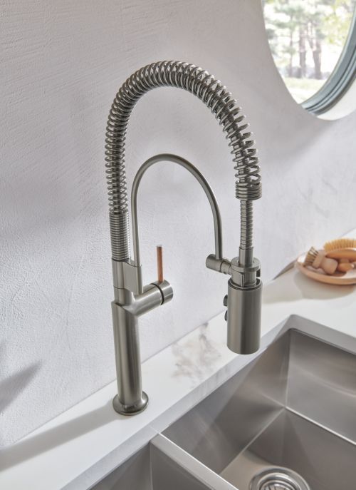 Brizo Odin® Brilliance® Luxe Steel® Semi-Professional Kitchen Faucet-1