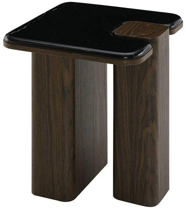 ACME Furniture Dana Natural Marble Top End Table with Dark Walnut Base-0