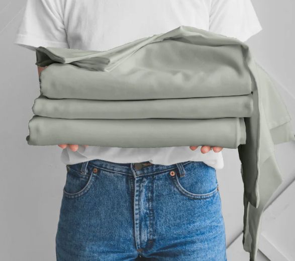 Dreamfit® DreamComfort™ 4-Piece Sage StaDry™ Split Head King Sheet Set-2