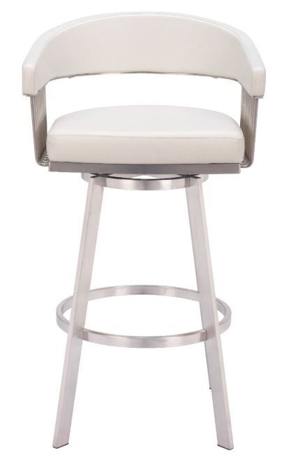  Zuo® Modern Bantry White Swivel Barstool-1