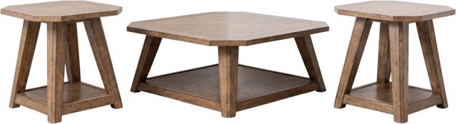 Liberty Furniture Carolina Park 3-Piece Amber Brown Octagonal Occasional Table Set-0