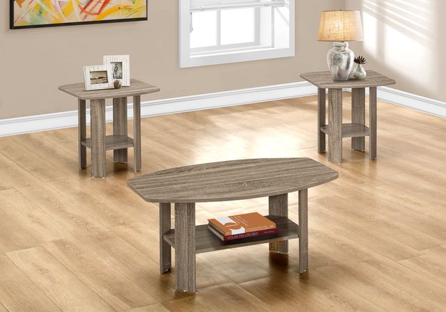 Monarch Specialties Inc. 3 Piece Dark Taupe Table Set-1