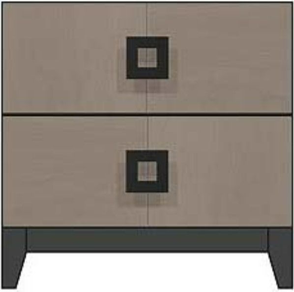 Country View Woodworking Customizable American Modern Brown Maple 24" 2-Drawer Wood Legs Nightstand-0