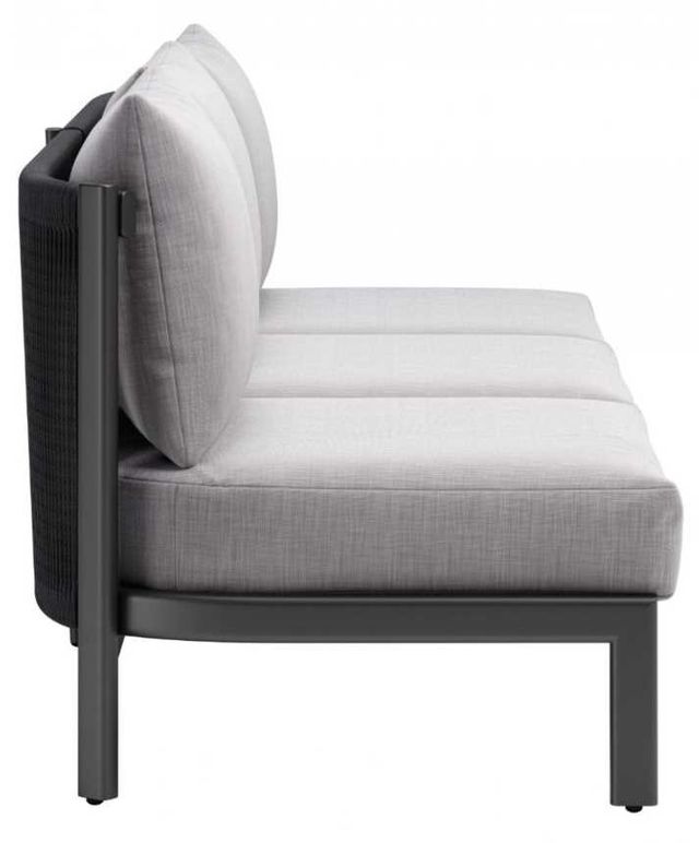 Zuo® Modern Horizon Black/Gray Aluminum Fabric Outdoor Sofa-2