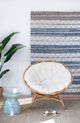 A & B Home Blue/White 5" Rug-3