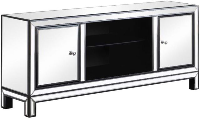 Coaster® Black Titanium and Silver 2-Door TV Console-0