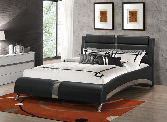 Coaster® Jeremaine Black Queen Upholstered Bed-1