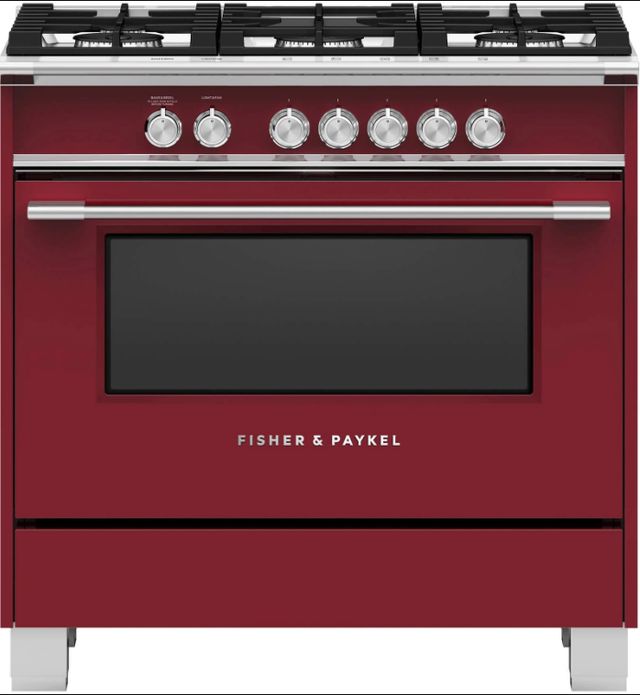 Fisher & Paykel 36" Red Pro Style Natural Gas Range-0