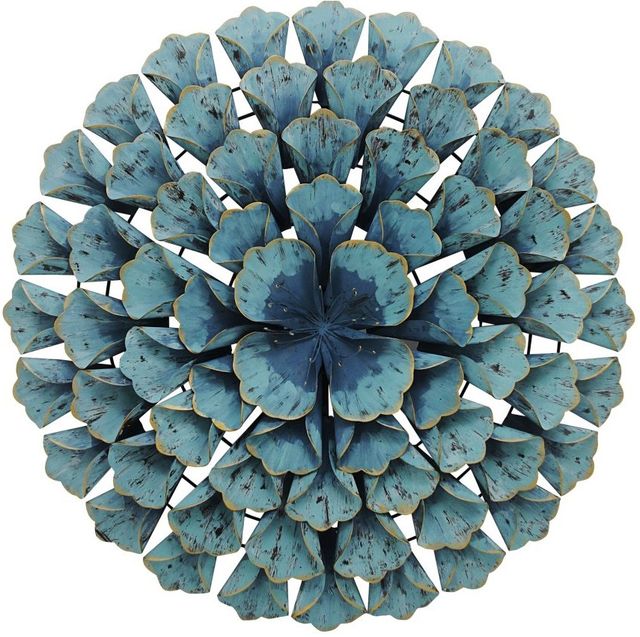 Moe's Home Collection Giant Blossom Teal Blue Wall Decor-0