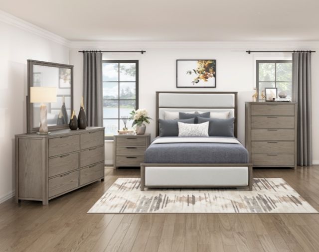 Homelegance® Dalston Beige/Light Gray Queen Panel Bed-1