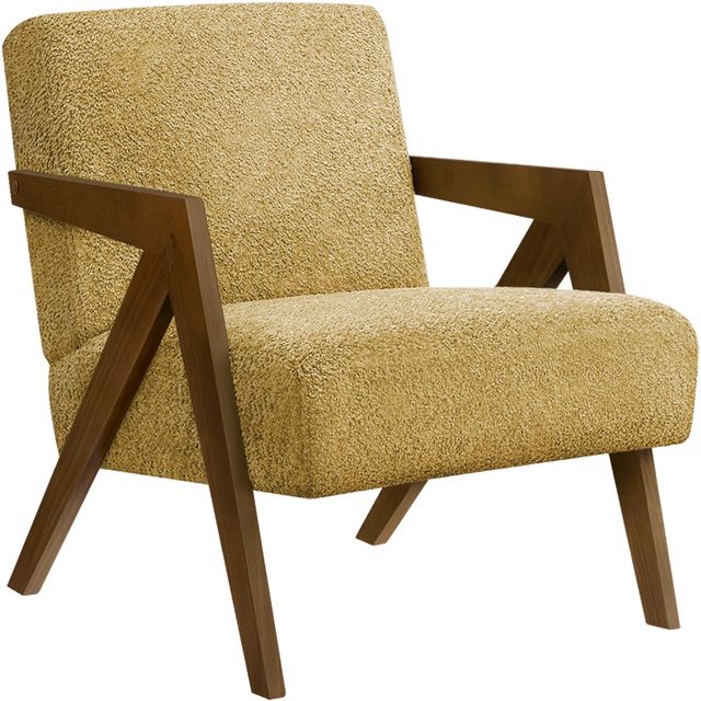 Monarch Specialties Inc. Brown Walnut/Yellow 30" Accent Chair-0