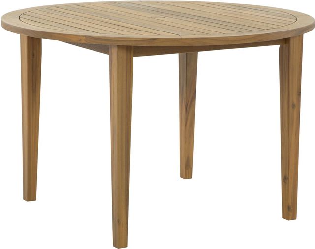 Signature Design by Ashley® Janiyah Light Brown Outdoor Round Dining Table-0