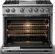 Viking® 5 Series 36" Stainless Steel Pro Style Dual Fuel (NG) Range with Polished Chrome Trim-1