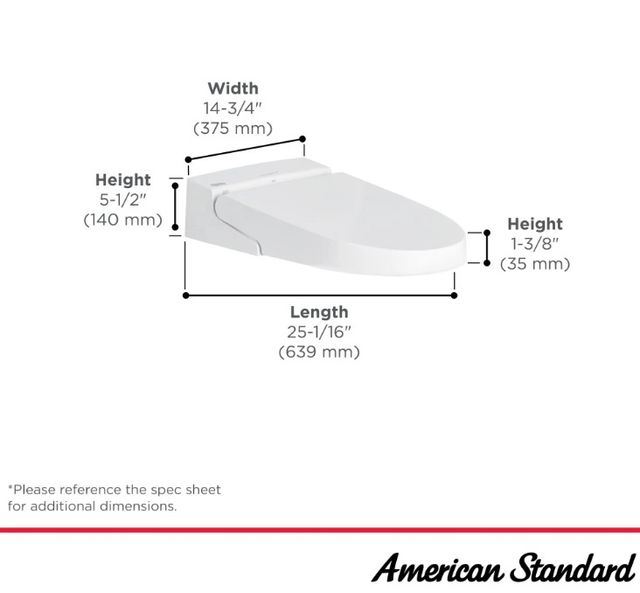 American Standard Advanced Clean Alabaster White 100 SpaLet Bidet Toilet Seat Unit-2