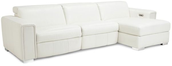 Palliser® Furniture Customizable Titan White Power Reclining Right-Arm Facing Sofa Sectional and Chaise