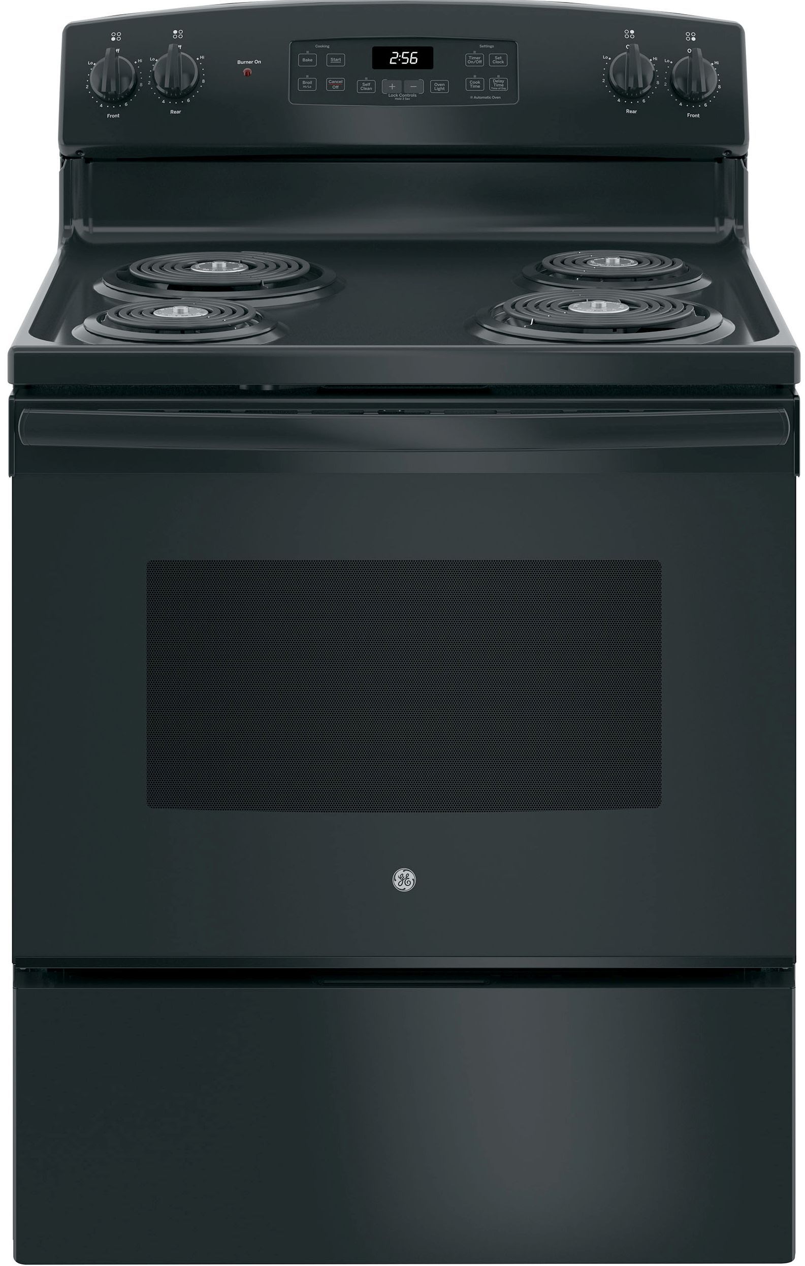 GE® 30" Black Freestanding Electric Range