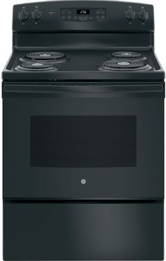 GE® 30" Black Freestanding Electric Range