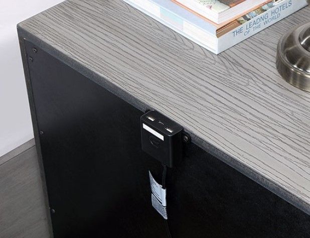 Furniture of America® Raiden Gray Nightstand-3