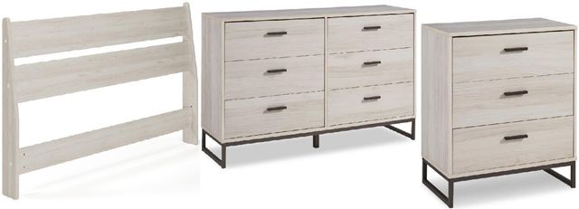 Signature Design by Ashley® Socalle 3-Piece Light Natural Queen Panel Headboard Bed Set-0