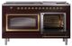 Ilve® Nostalgie II Noblesse 60'' Burgundy Pro Style Dual Fuel Range with Brass Trim-4