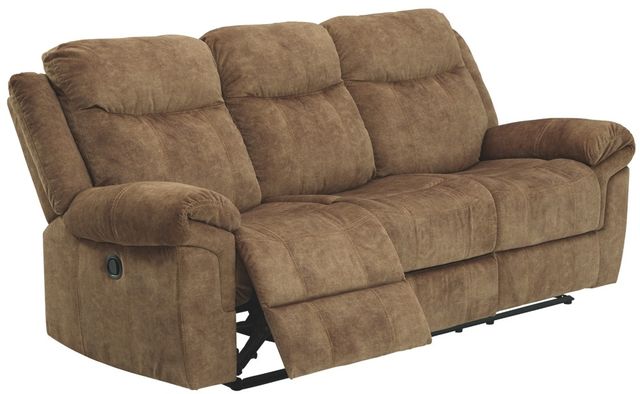 Signature Design by Ashley® Huddle-Up Nutmeg Recling Sofa with Drop Down Table-4