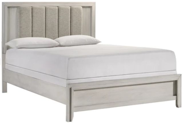 Crown Mark Carlton White Mist King Upholstered Panel Bed-0