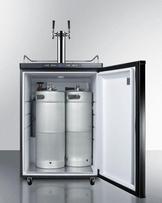 Summit® 5.6 Cu. Ft. Black Beer Cooler/Kegerator-2