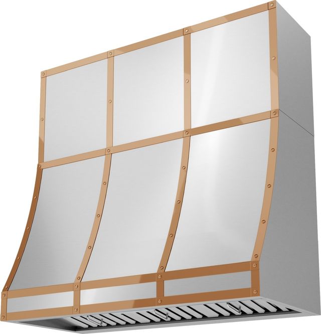 Zephyr Designer Collection 48" x 18" Polished Copper Duct Cover Banding Kit-2