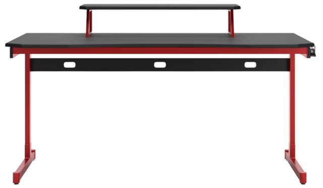 Signature Design by Ashley® Lynxtyn Black/Red Office Desk with Raised Monitor Stand-1