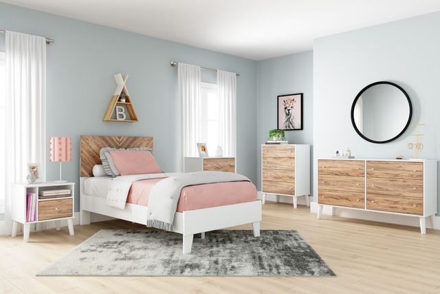 Signature Design by Ashley® Piperton 2-Piece Two-Tone Brown/White Twin Panel Platform Bed Set-3