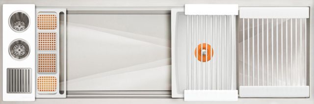 The Galley® Designer White Resin / Resin+ Ideal WashStation™ 4S + 12" DryDock® Drain Side, Four Tool Wash Kit, One DryDock® Tool-0