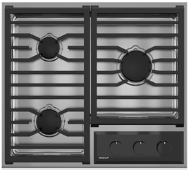 Wolf® 24" Stainless Steel Transitional Liquid Propane Cooktop-0
