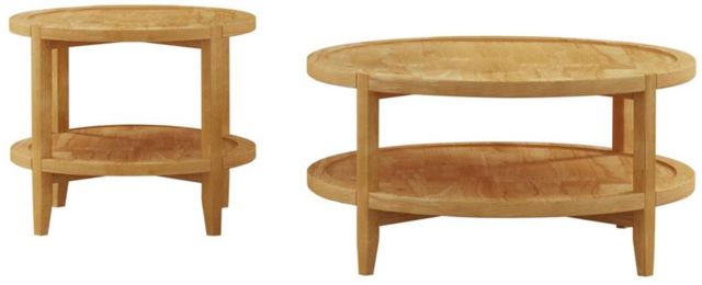 Coaster® Camillo 2-Piece Maple Occasional Table Set-0