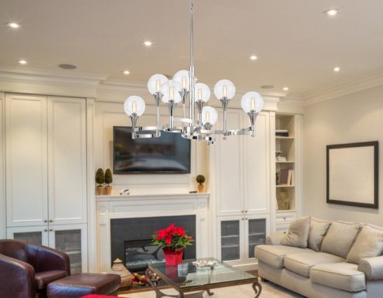 Cal® Lighting & Accessories Milbank Chrome Chandelier-1
