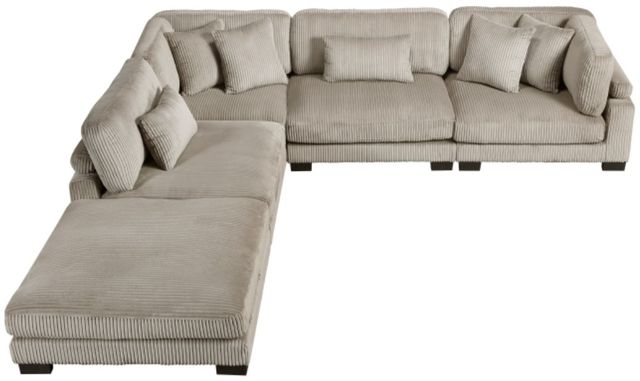 Homelegance® Traverse 5-Piece Taupe One-Arm Modular Sectional with Ottoman-3
