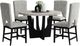 Elements International Oregon 5-Piece Gray Marble Top Counter Dining Set with Black Base-0
