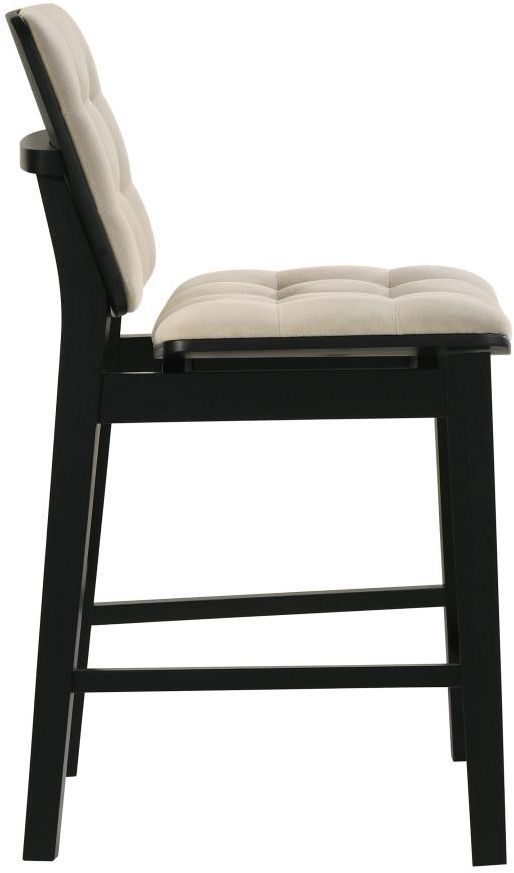 Coaster® Redbridge 2-Piece Black/Cream Upholstered Counter Stool Set-4