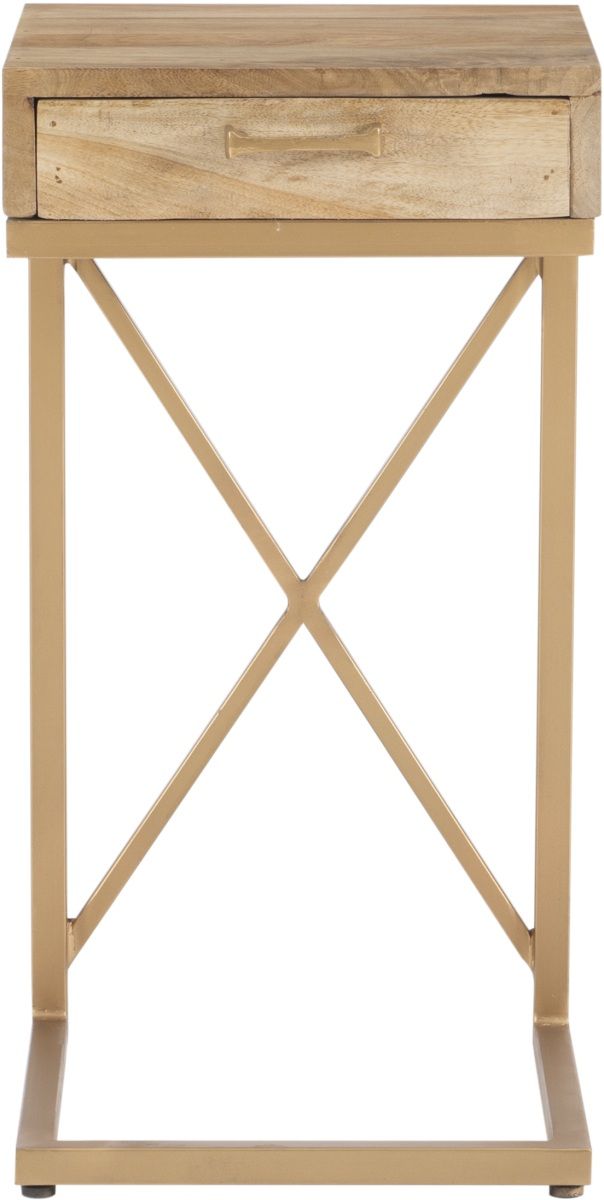 Powell® Cammie Natural C-Table with Gold Base-1