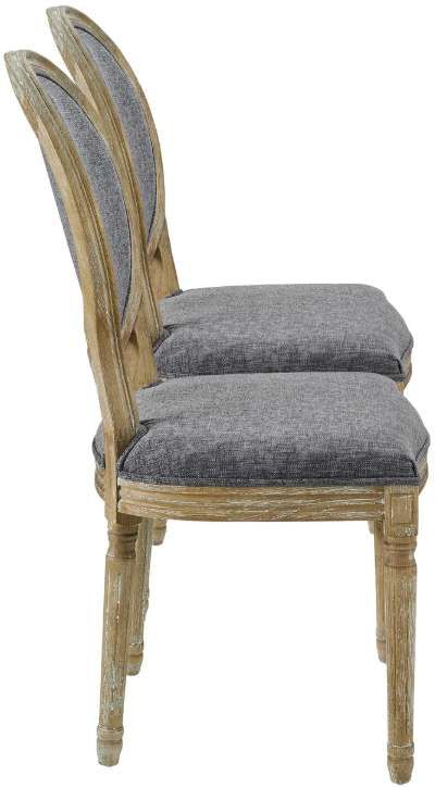 Linon Shiraz 2-Piece Brown/Charcoal Side Chair Set-4