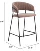 Zuo® Modern Josephine 2-Piece Black/Brown Counter Stool Set-4