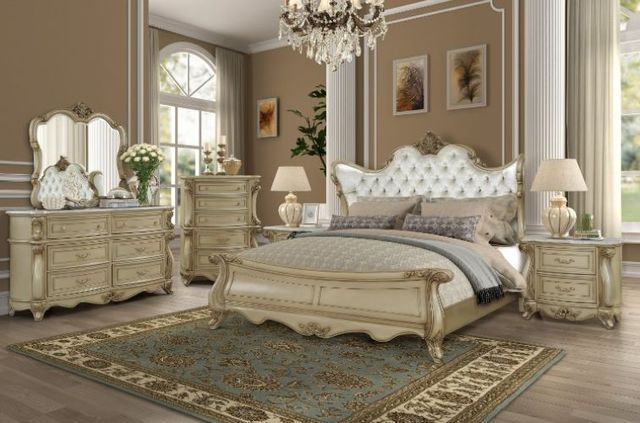 New Classic® Home Furnishings Monique 4-Piece Champagne California King Panel Bedroom Set-1
