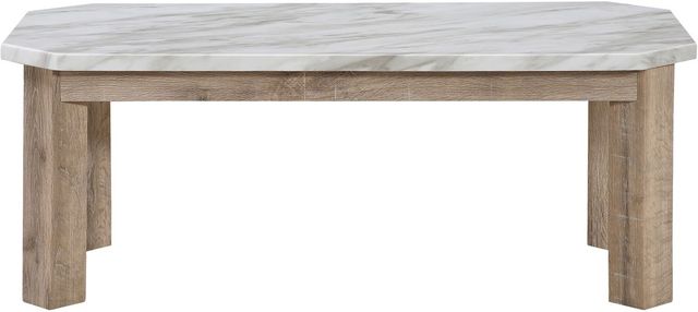 Global Furniture USA T06CT White Coffee Table with Natural Base-1
