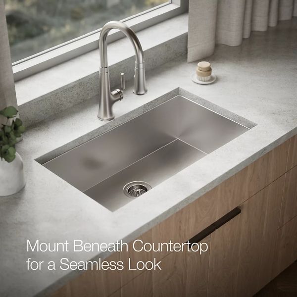 KOHLER® Lyric® Stainless Steel 32" Undermount Single-Bowl Kitchen Sink-4